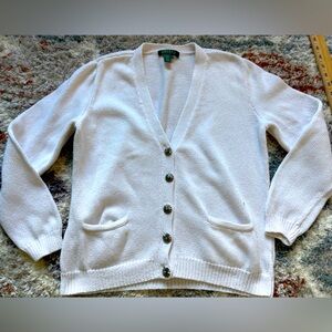 Ralph Lauren y2k western knit cotton blazer with silver/turquoise stone buttons